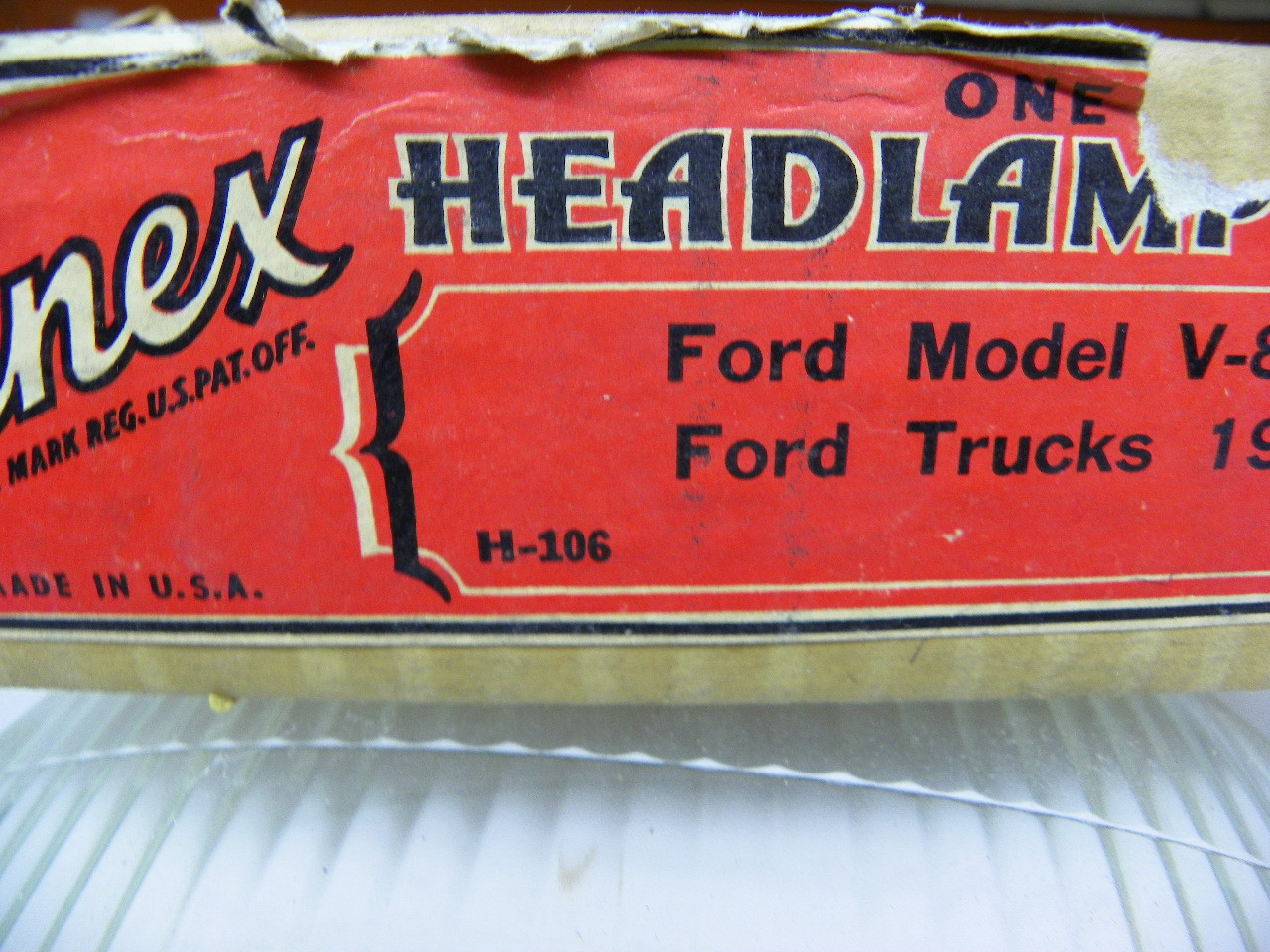 Lenex H-106 Headlamp Lens for 1935 Ford Model V-8 1935-1939 Ford Trucks restoration. - Image 2