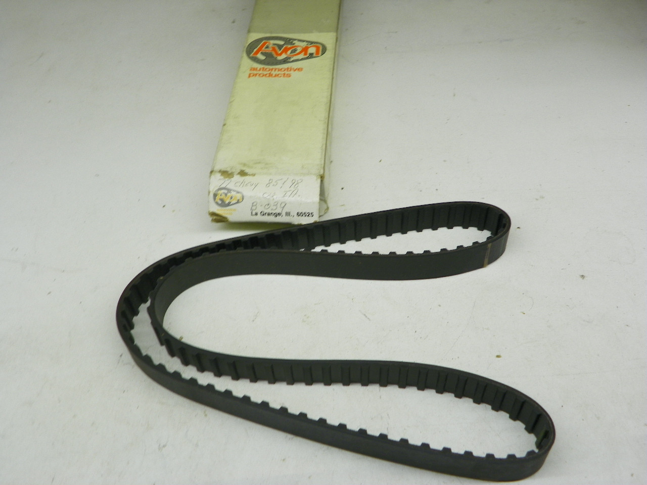 Avon B-039 Timing Belt for 1977-1978 Chevrolet Chevette 1.4L engine restoration. - Image 1