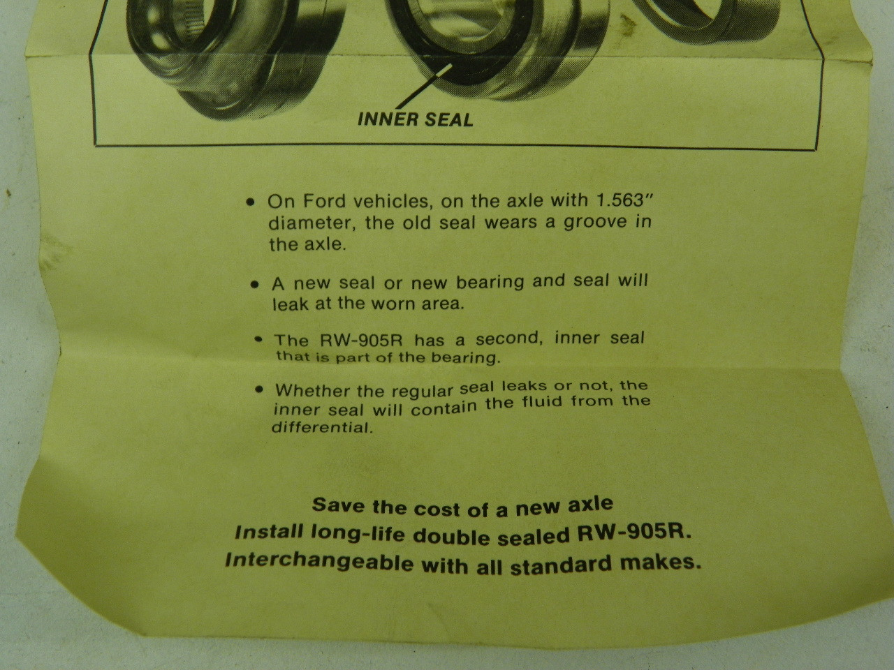 Green RW-905-R Rear Wheel Bearing for 1973-1988 Ford Lincoln Mercury worn axle repair restoration. - Image 11