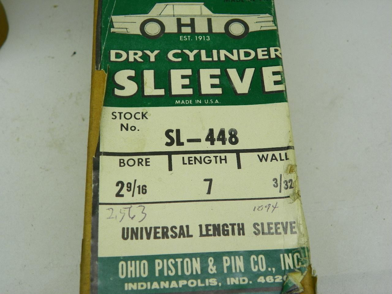 Ohio SL-448 Dry Cylinder Sleeve vintage engine restoration - Image 2