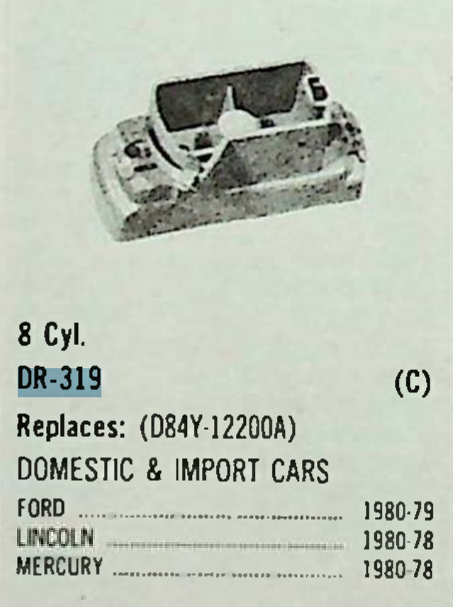 Motorcraft DR-319 Distributor Rotor for 1978-1980 Ford Lincoln Mercury 8 Cylinder restoration. - Image 8