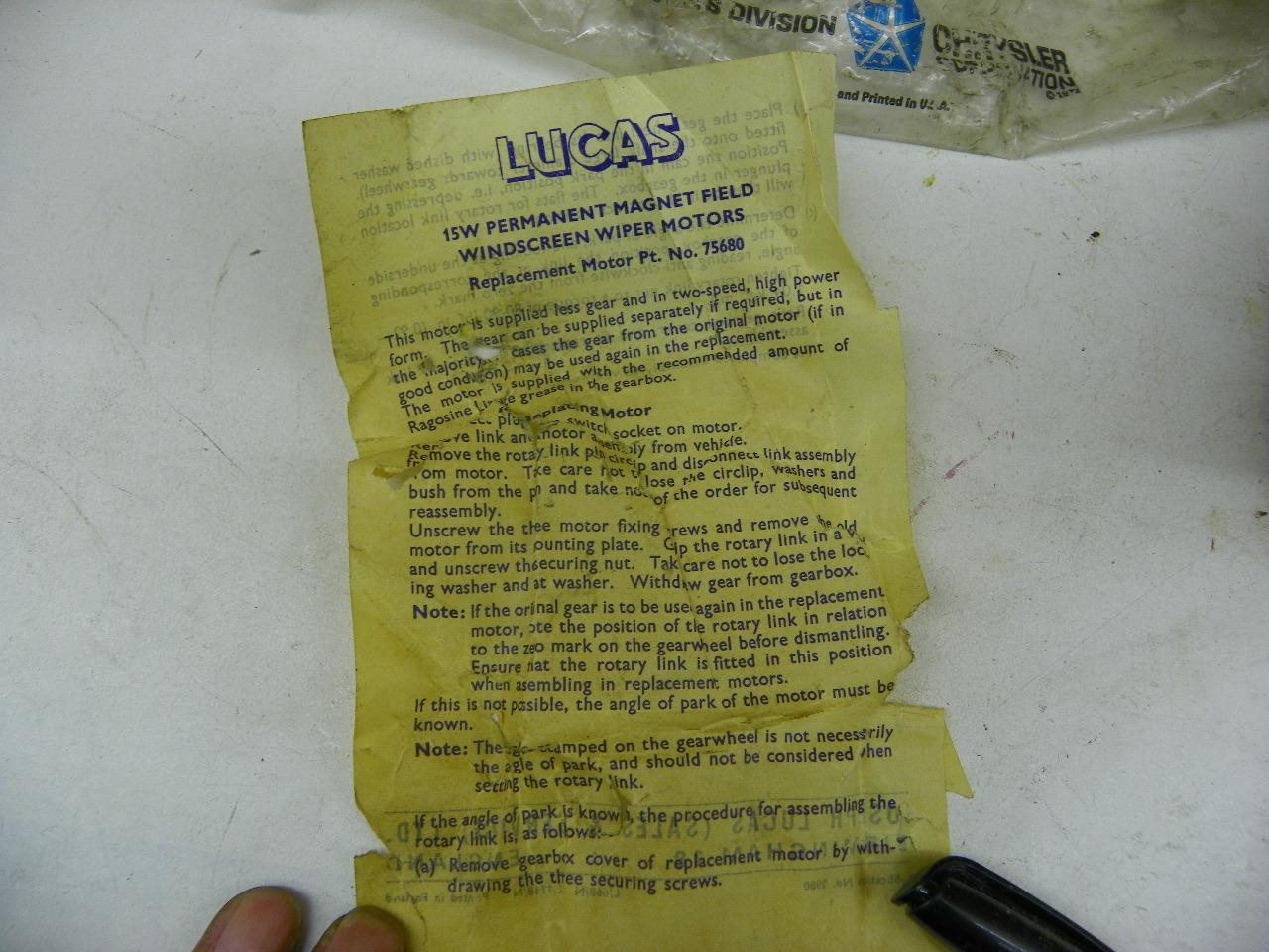 Lucas 75680 Windscreen Wiper Motor for restoration. - Image 11