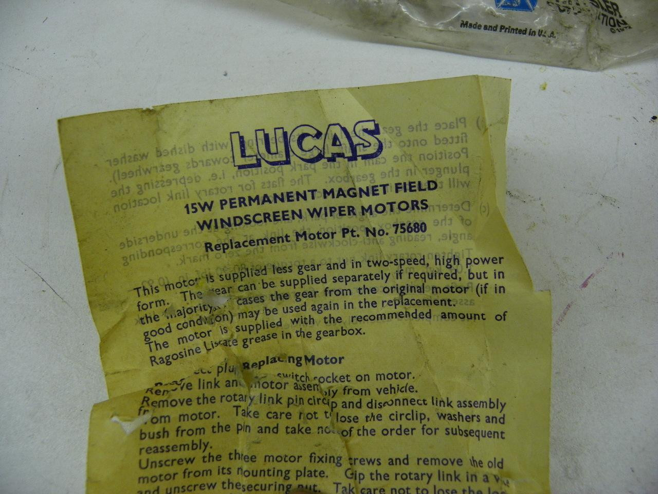 Lucas 75680 Windscreen Wiper Motor for restoration. - Image 10