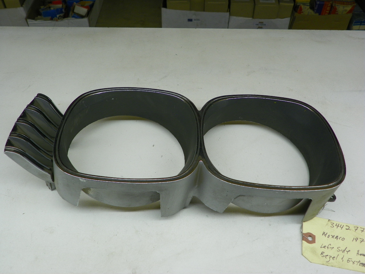 Mopar 3442771 Left Headlamp Bezel Extension for 1971 Dodge Monaco restoration. - Image 1