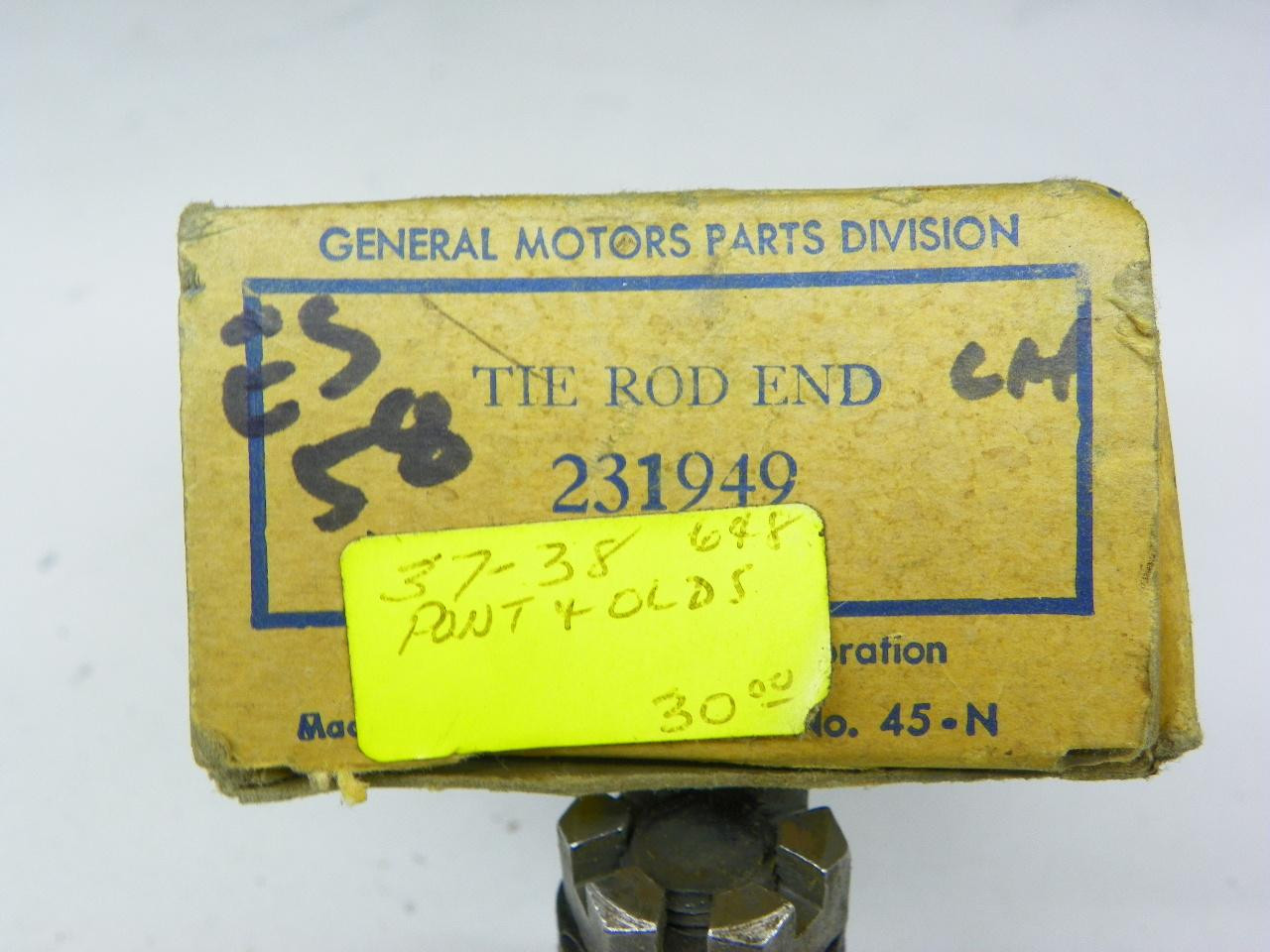 General Motors 231949 Left-Hand Tie Rod End for 1937-38 Pontiac Oldsmobile restoration. - Image 2