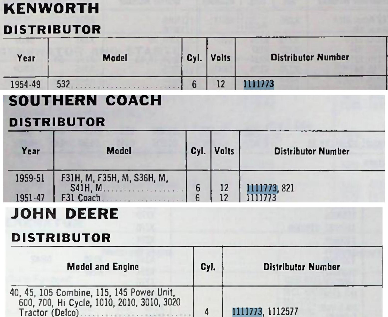 Delco-Remy 1111773 Distributor for 1947-1959 Kenworth Southern Coach John Deere restoration. - Image 22