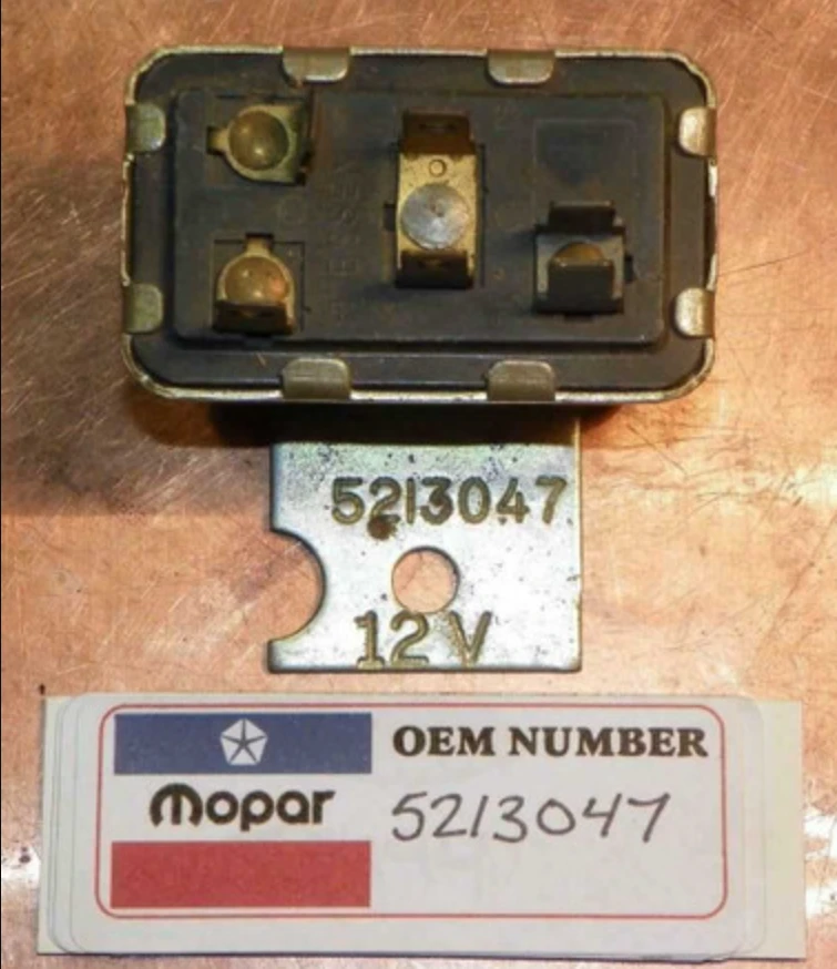 Mopar 5213047 Relay for 1981-1982 Chrysler Dodge Plymouth cars restoration. - Image 1