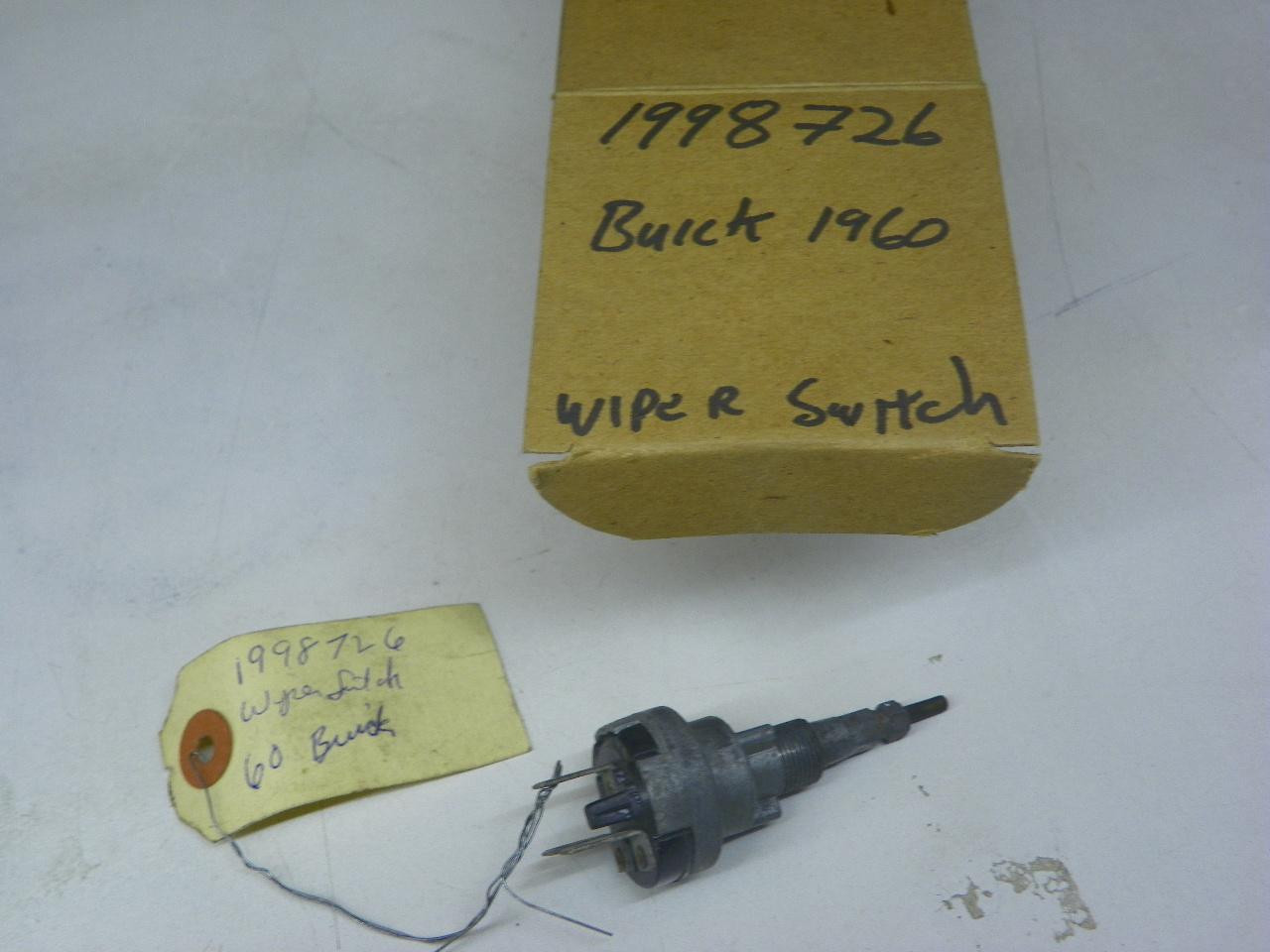 Buick 1998726 Windshield Wiper Washer Switch for 1960 Buick LeSabre Invicta Electra 2-speed wipers washer restoration. - Image 1