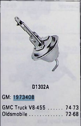 Delco Remy D1302A Vacuum Advance for 1968-1974 Oldsmobile GMC Truck restoration. - Image 7