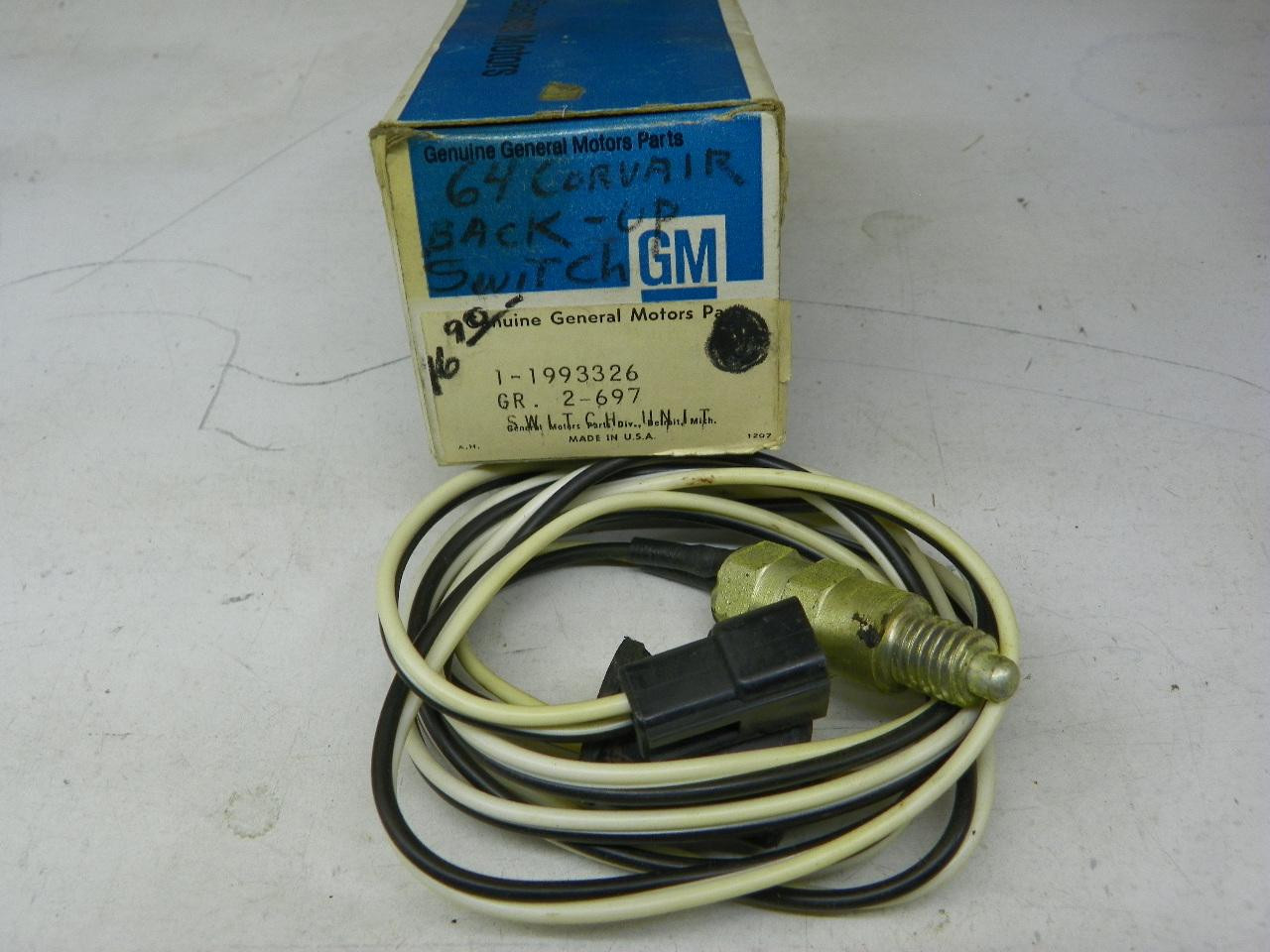 GM 1993326 Backup Light Switch for 1961-1965 Chevrolet Corvair 4-Speed Manual restoration. - Image 1