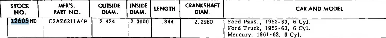 Ohio 12605HD.040 Connecting Rod Bearings for 1952-63 Ford Mercury 6 Cyl. .040 Oversize restoration. - Image 5