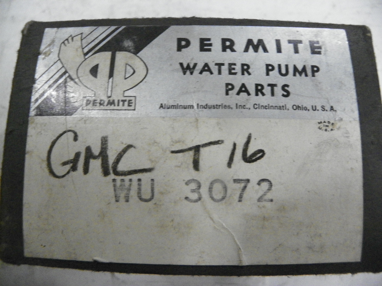 GMC T16 Permite Water Pump Repair Kit Part No.:  WU3072