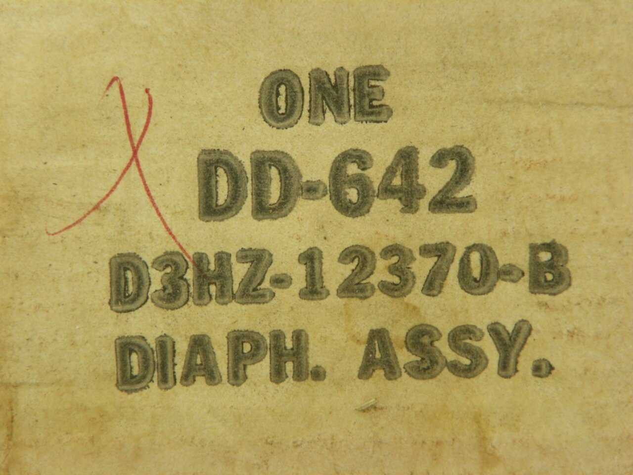 Vacuum Control Distributor Diaphragm Part No.: DD642 Ford OEM (D3HZ-12370-B)