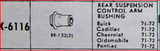 Lower Control Arm Bushing Moog K-6116 fits Chevrolet B.O.P. Cad 1971 1972