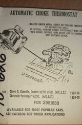 Chevrolet Chevy II Chevelle Camaro (350) (EEC) 1969-70 Auto. Choke Thermostat