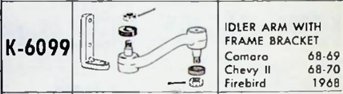 Moog Idler Arm CHEVROLET PONTIAC Nova Camaro Firebird 1968-1974 K6099 3917579