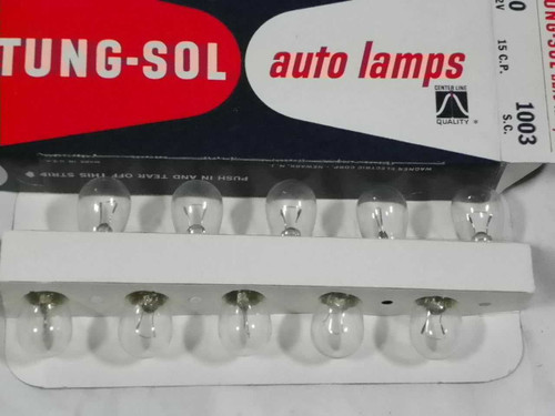 Tung-Sol Auto Lamps 12V 15 C.P. # 1003 10 Pack - Made in USA. Shop vintage car parts at ocpnw.com!