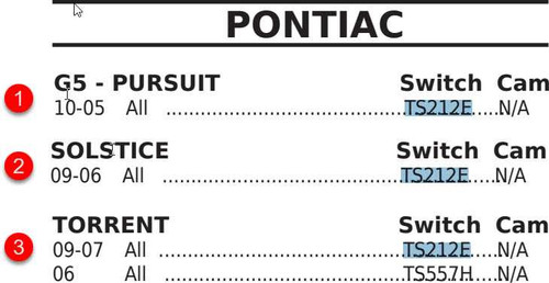 Pontiac G5 & Pursuit 2005-2009 New Multifunction Turn Signal Switch TS212E
