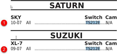 Saturn Sky Suzuki XL-7 2007-2009 New Multifunction Turn Signal Switch TS212E