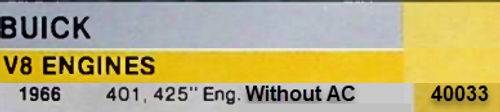 40033 Mechanical Fuel Pump Buick 1966 V8 401 425 Nailhead Wildcat Riviera GM 6440044