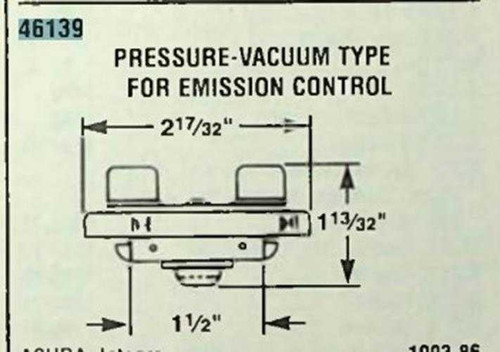 Federated 46139 Automotive Replacement Gas Cap 92-95 All Honda 71-81 Cougar