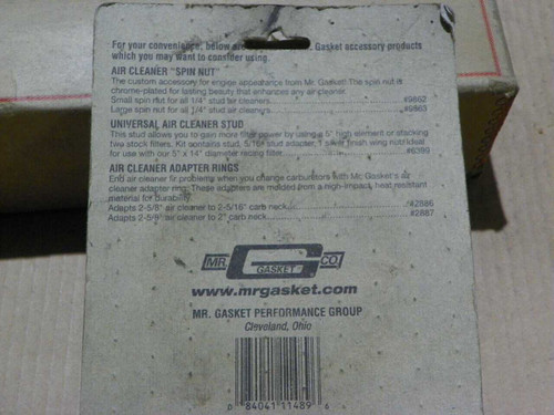 Mr. Gasket #1489A Air Cleaner Filter Element  4" x 2"