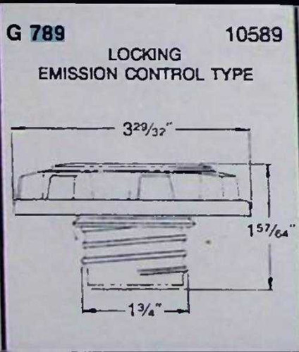 Stant Locking Gas Fuel Emission Cap: G-789 fits Dodge Plymouth 1979-87 NOS USA