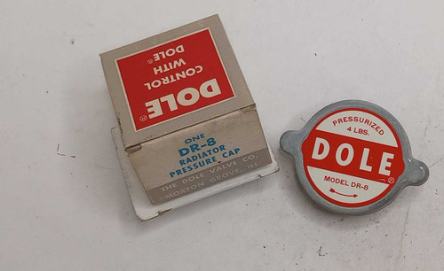 Dole DR-8 Pressurized Radiator Cap 4 LBS NOS. Shop vintage car parts at ocpnw.com!