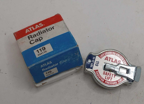 Atlas #119 644119 Pressure Safety Lift 14-17 LBS Radiator Cap Made in USA. Shop vintage car parts at ocpnw.com!