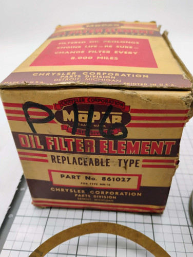 Mopar P DS 32-42 D 35-42 C 37-42 861027 Oil Filter Element (Replaceable Type) NOS Made in USA