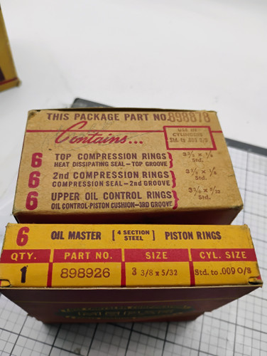 Mopar 898878 STD - .009 O/S Compression Oil Ring Package NOS Made in USA