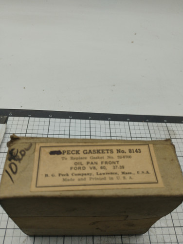 Ford V860 1937-39 Peck 8143 Set of 4 Oil Pan Front Gaskets NORS Made in USA