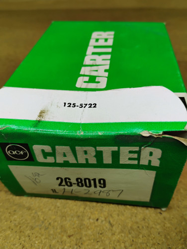 Carter 26-8019 Heater Valve H2987 NORS Made in USA