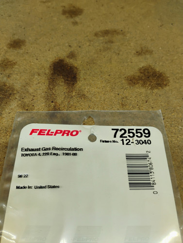 Fel-Pro 72559 Exhaust Gas Recirculation Gasket NORS Made in USA
