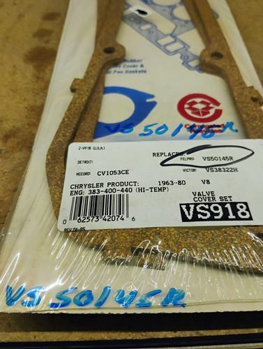 ROL Pro-Torque VS918 Valve Cover Gasket Set NORS Made in USA