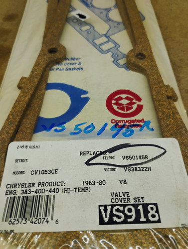 ROL Pro-Torque VS918 Valve Cover Gasket Set NORS Made in USA