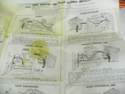 Fram FR10-1 Radiator and Water Cleaner NOS Made in USA
