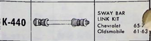 Chevrolet 1965-70 Oldsmobile 1961-63 NOS Sway Bar Link Kit Moog k440 Made in USA