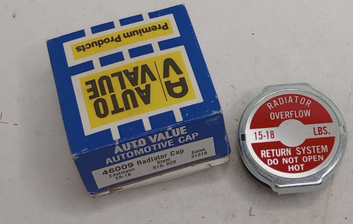 Auto Value 46009 Radiator Cap Dodge 57-66 Willys Jeep 63-65 Rambler 58-66. Shop vintage car parts at ocpnw.com!