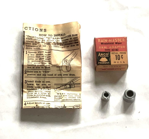 Anco Type D2-N2 RainMaster Wiper Arm Adapter 41-47 Chrys DeSoto Dodge Studebaker. Shop vintage car parts at ocpnw.com! Anco Type D2-N2 RainMaster Wiper Arm Adapter 41-47 Chrys DeSoto Dodge Studebaker. Shop vintage car parts at ocpnw.com!