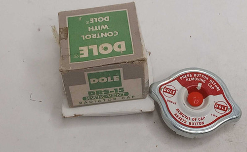 DRS-15 Dole Kwik Vent Radiator Cap 15LB Pressure Vintage NOS. Shop vintage car parts at ocpnw.com!