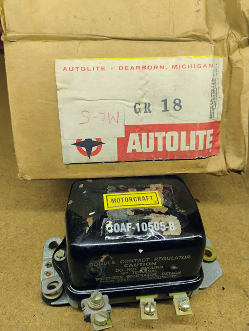 Auto-Lite GR18 Voltage Regulator 1960-1964 Ford Mercury 12V C0AF-10505B