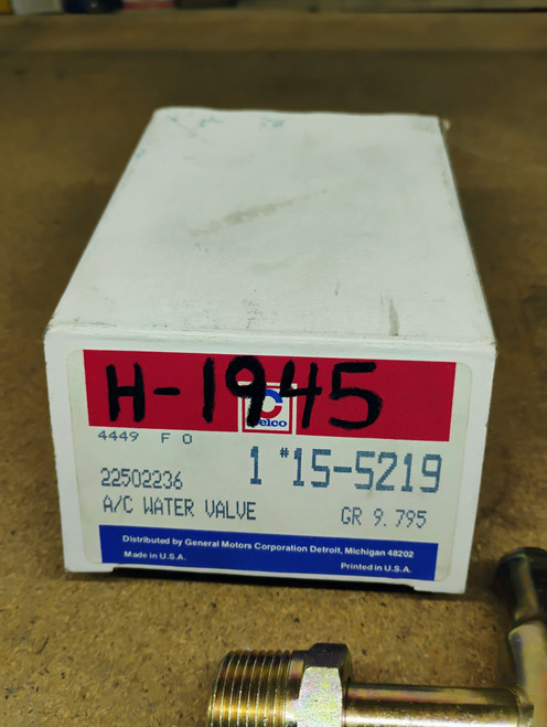 ACDelco 22502236 Heater Valve H1945 Made in USA NOS