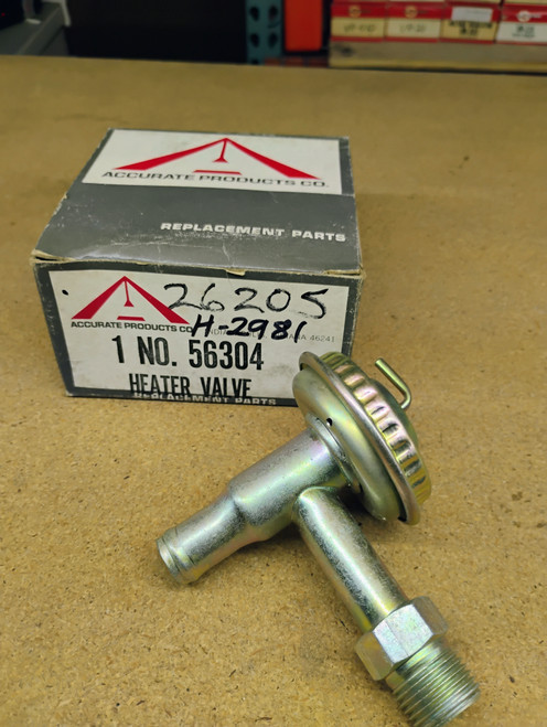 Accurate 56304 Heater Valve NORS Made in USA