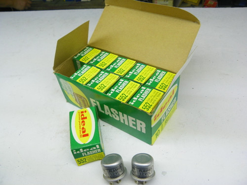 Ideal 552 Heavy Duty Turn Signal Flasher 12V 2-Prong Universal 1955-1980 10-Pack