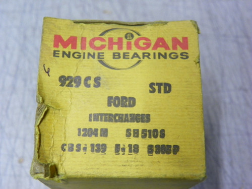 Michigan 929CS Camshaft Bearing Set for Ford V8 Small Block engine restoration.