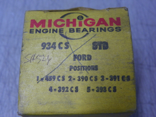 Michigan 934CS Camshaft Bearing Set for 1958-1978 Ford 332-428 FE-Series V8 restoration.