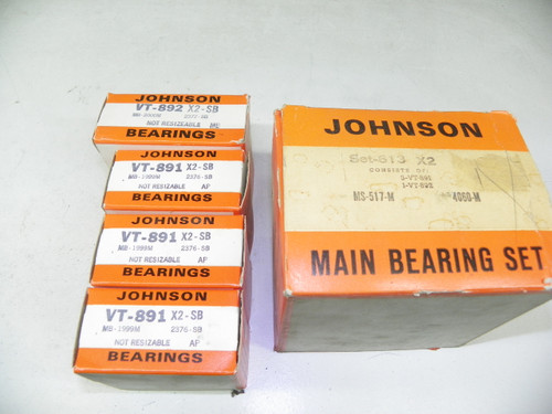 Johnson Set-613 X2 .002 Main Bearing Set for 1960-1976 Chrysler Dodge Plymouth Slant 6 restoration