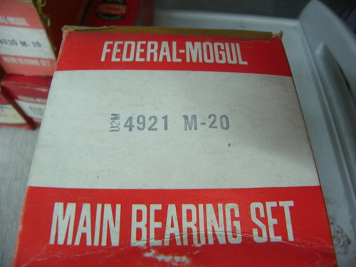 Federal Mogul 4921M-20 .020 undersize main bearing set for John Deere 4-cylinder 202 219 270 276 engine restoration.