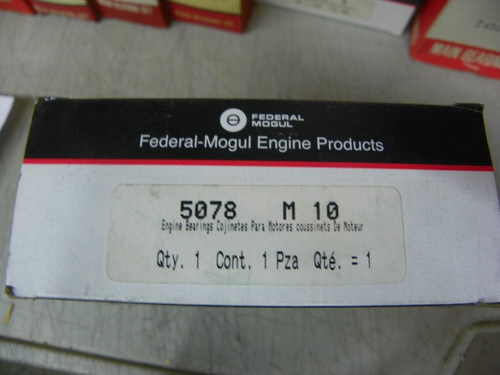Federal Mogul 5078M-10 .010 undersize main bearing set for 1977-1982 Ford 351W and 400 V8 engine restoration.